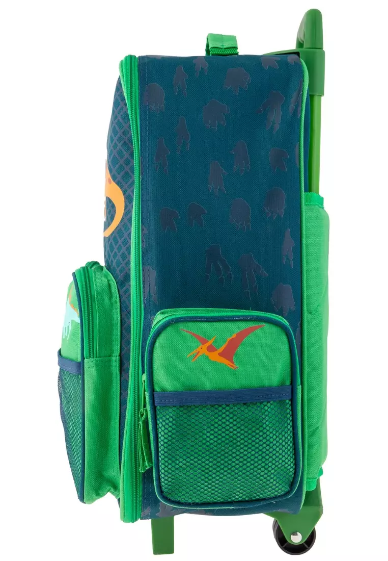 Trolley Bag with Lunch Bag for Kids Dino Green Lunch Pal