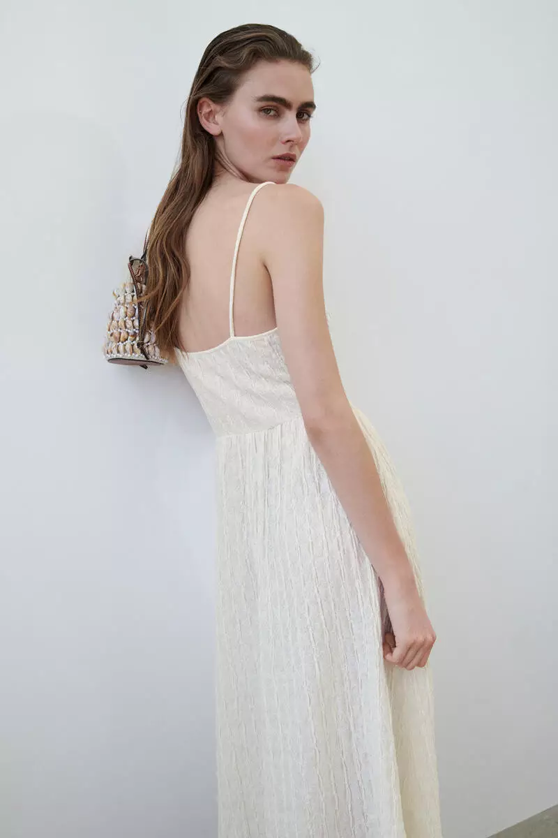 Crinkled strappy dress