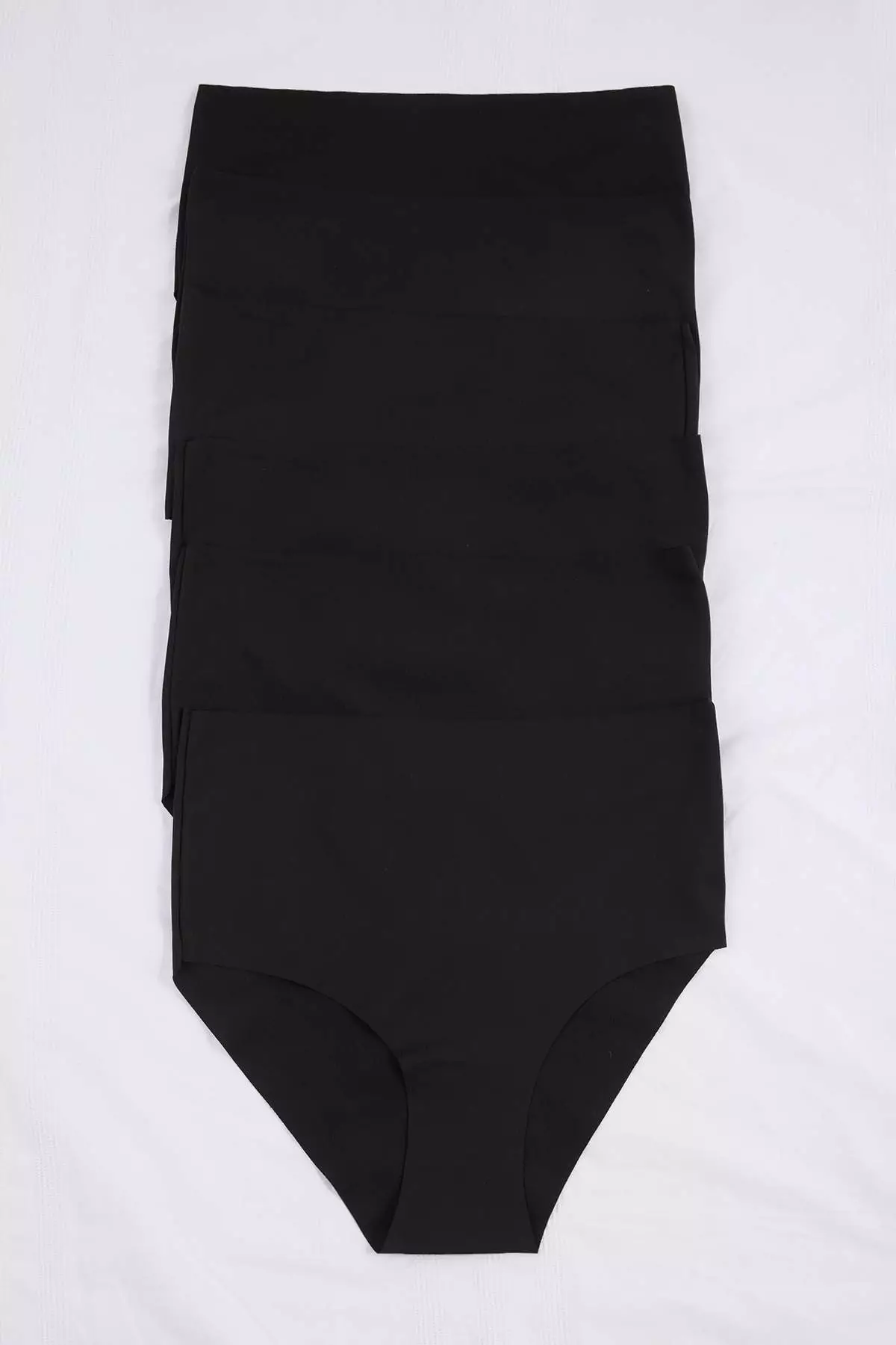 Black 6-Pack Micro Stitch-Free /Non-Marking L Laser Cut High Waist Hipster Knitted Panties Tbbss26Cm00013
