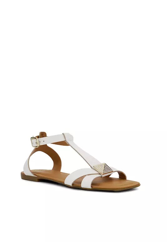 Lyle Pyramid Trim Sandal White