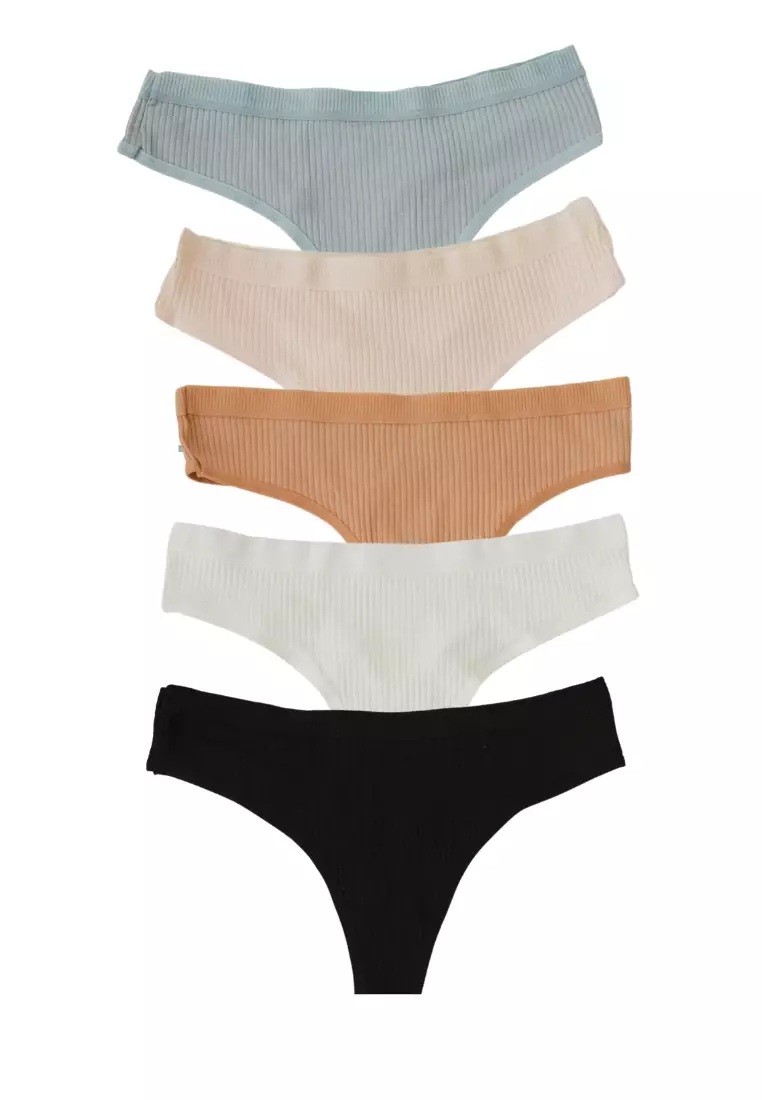 Love Knot [3 in 1 Set] Ribbed Cotton Thongs Panties Underwear/Thong 2024, Buy Love Knot Online