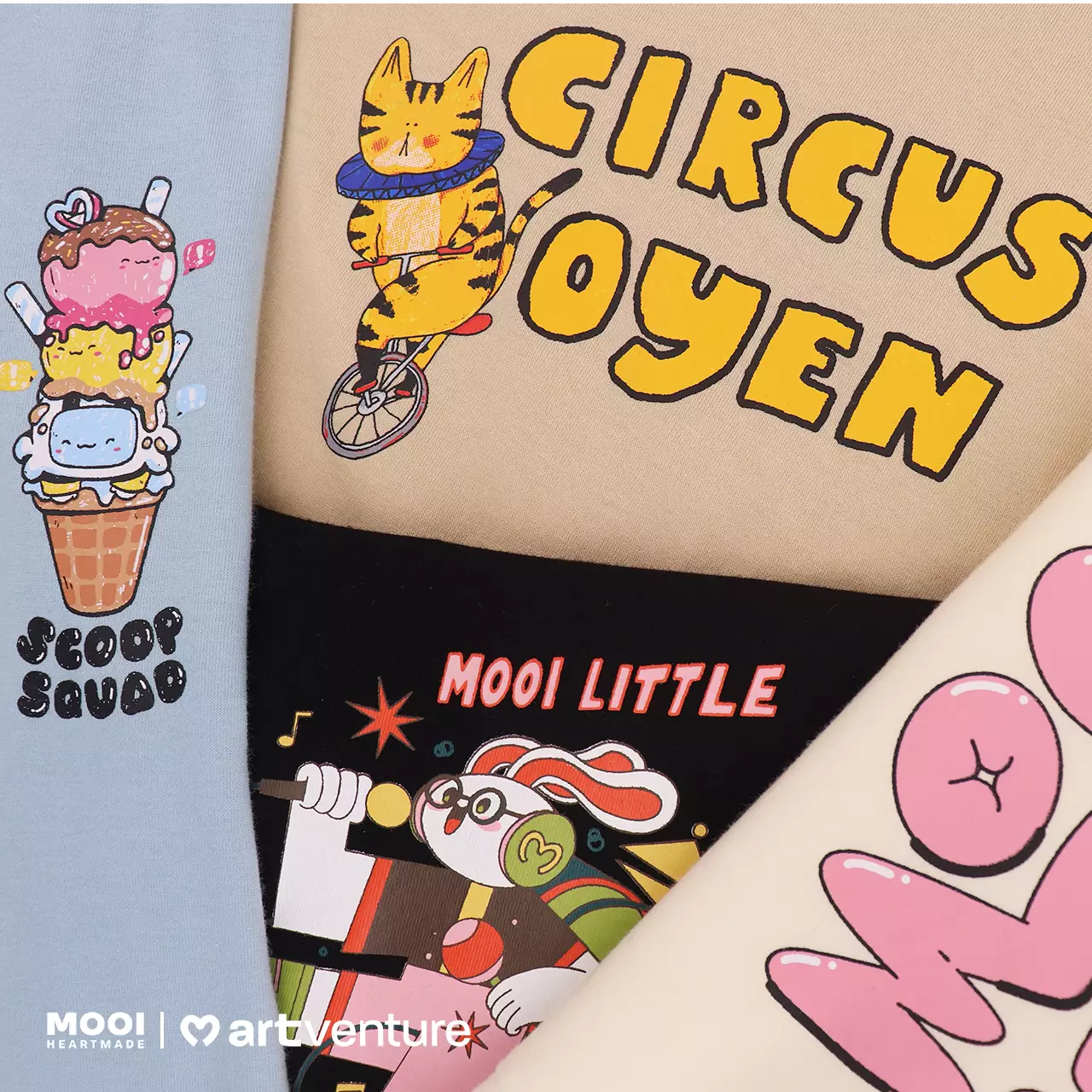 Mooi Artventure x Illustrator Vintage Tshirt Tee Kaos Anak - BRIGITTA - SKY BLUE