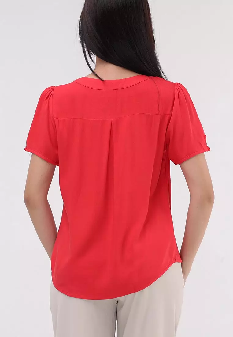 Short Sleeves Roundneck Blouse