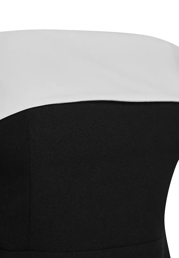 A-Cut Carmen Collar Mini Dress