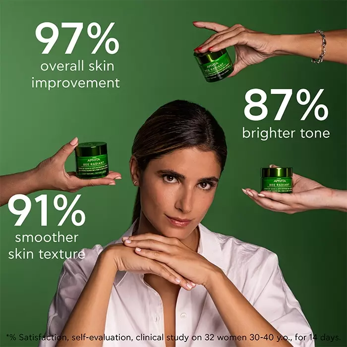 Apivita Bee Radiant Signs Of Aging & Anti-Fatigue Gel-Cream | Light Texture 50 ml - Krim Moisturizer Wajah untuk Early Anti Aging untuk Wajah Glowing Alami