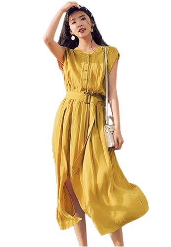 Buy Sunnydaysweety Chiffon Niche Super Fairy Knee Length One Piece Dress ye 22 Online Zalora Singapore