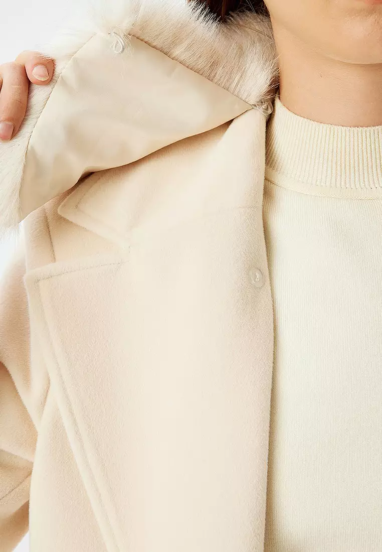 Faux Fur Collar Coat