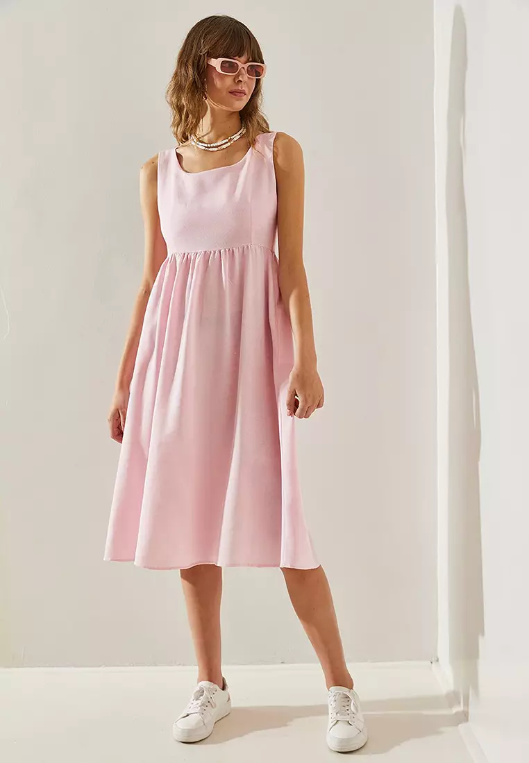 Women's Thick Strap Gabardine Linen 5936 Dress 60251390