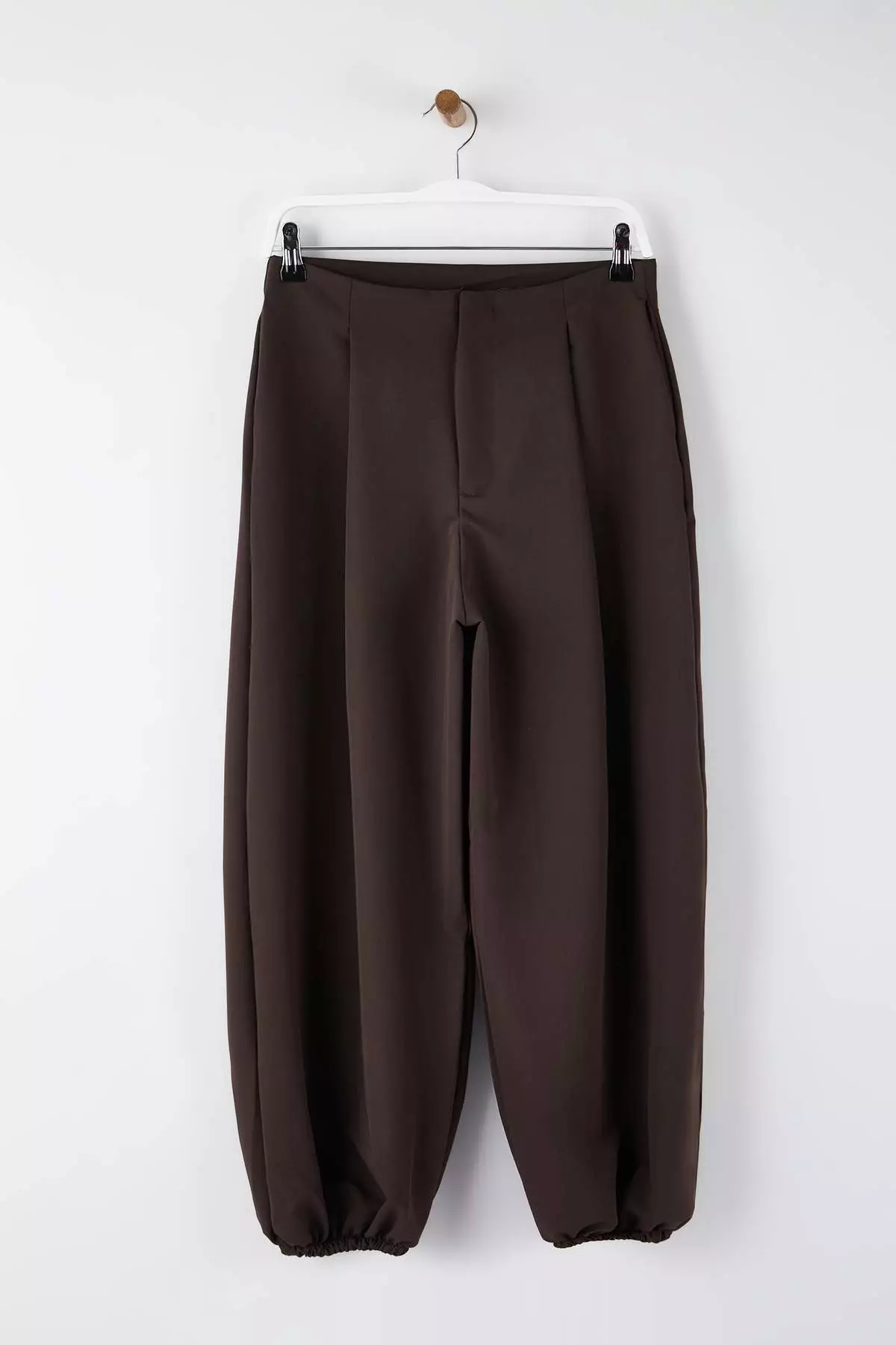 Brown High Waist Woven Baggy Trousers Twoaw26Pl169
