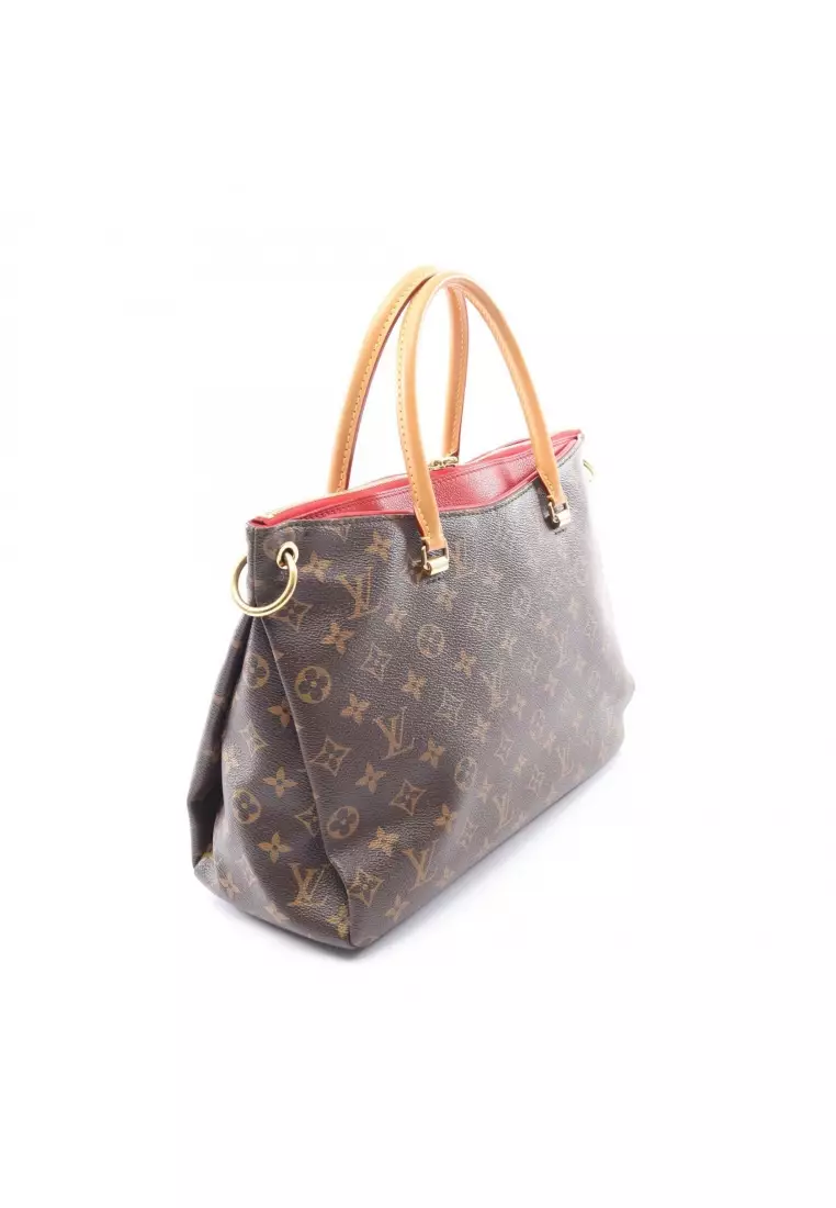 Pre-Loved Louis Vuitton Pallas monogram Cerise 2WAY Handbag PVC leather Brown Red