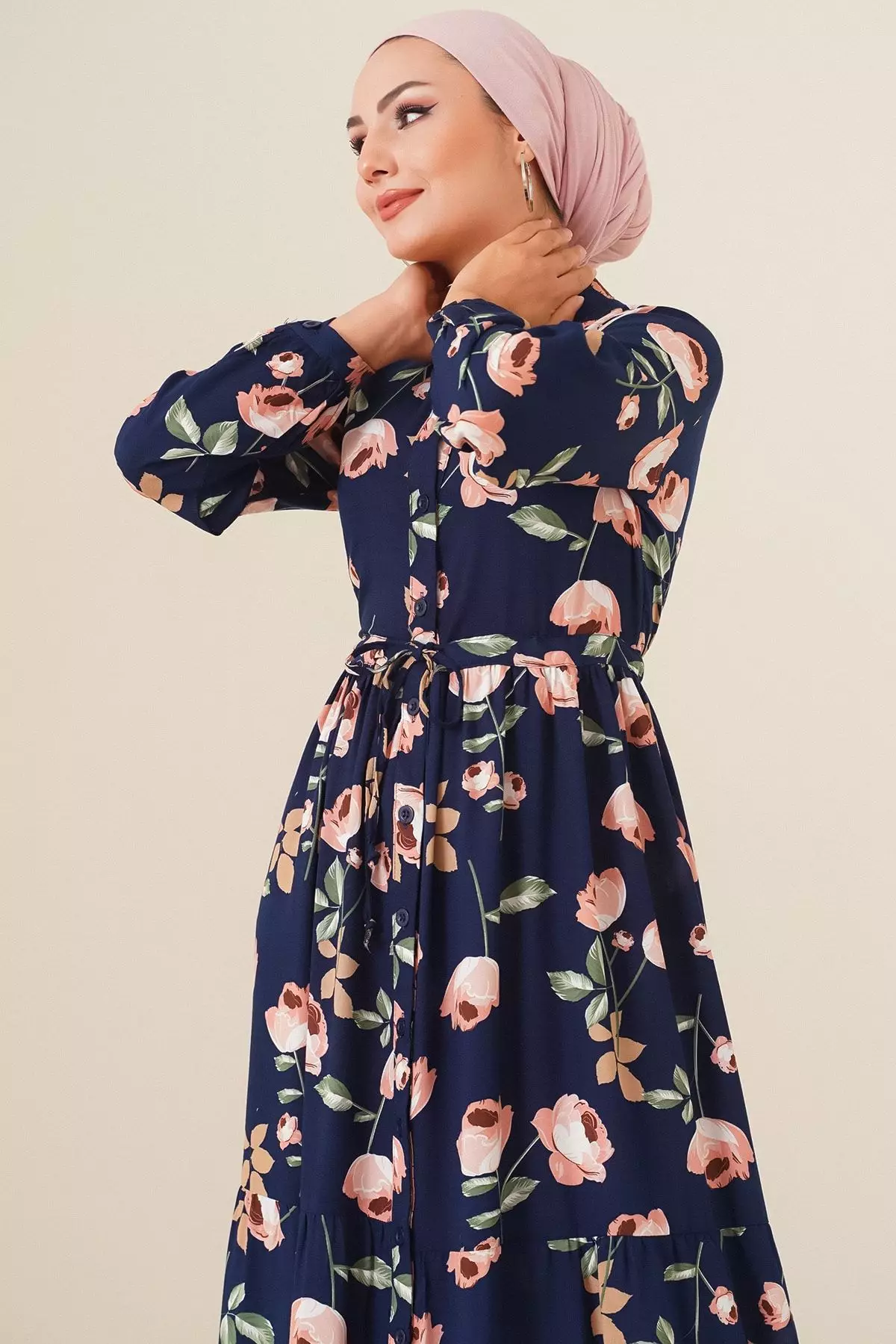 Modest Viscose Maxi Shirt Dress