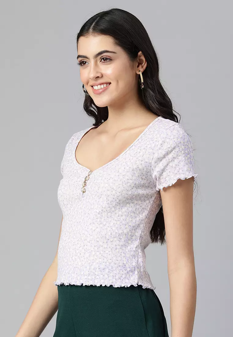 Buy London Rag Purple Floral Floral Ditsy Top 2026 Online | ZALORA ...