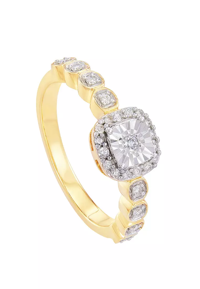 HABIB Halo Diamond Ring in 375/9K Yellow Gold 264840922(YG)