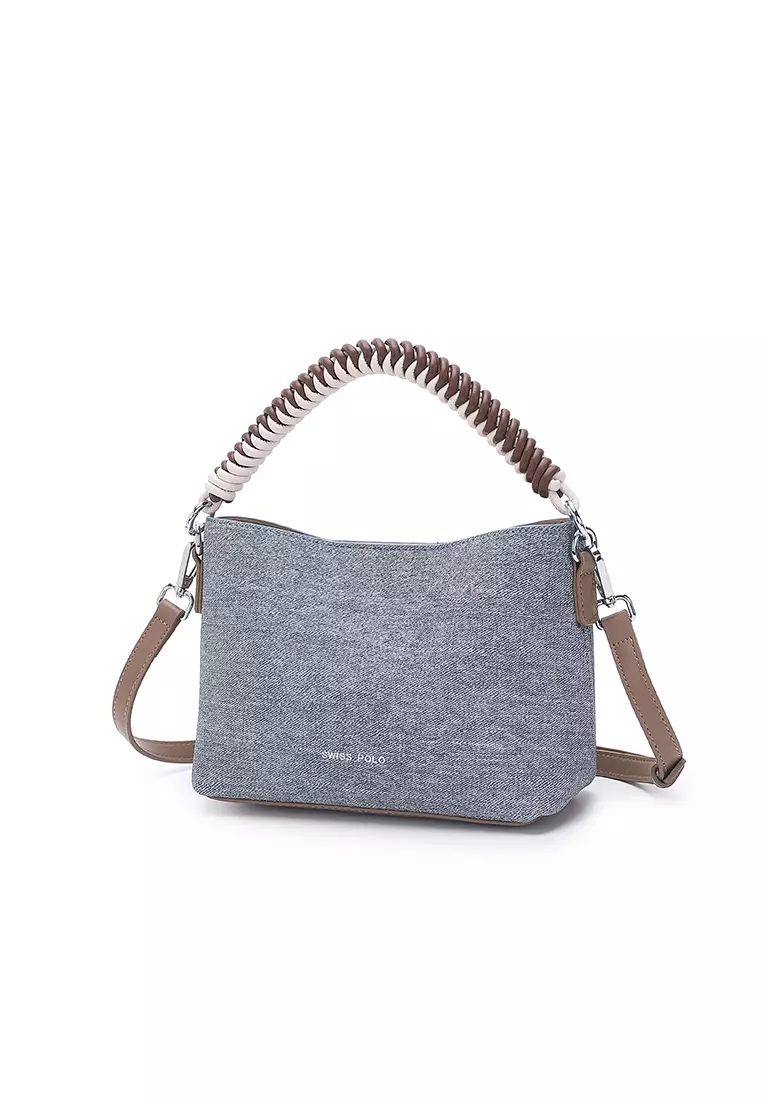 Women's Top Handle Bag / Sling Bag / Crossbody Bag / Shoulder Bag - Blue / Dark Khaki