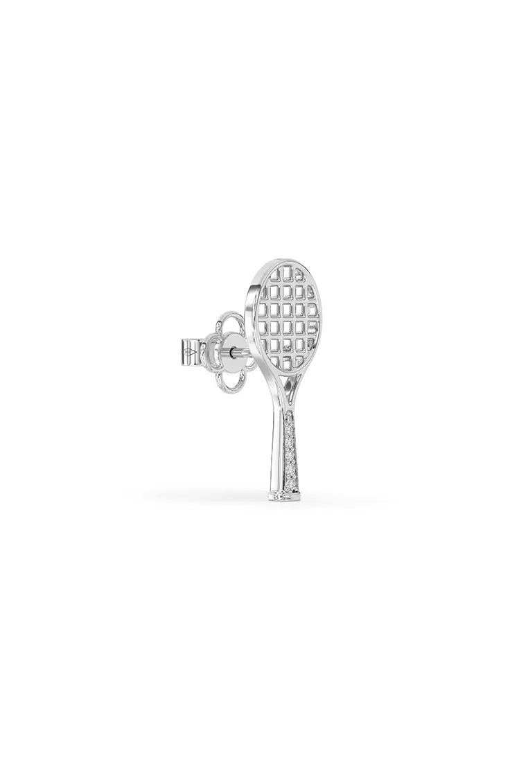 Racket & Ball Duo Stud Earrings in Vermeil White Gold D/E-VVS/VS (0.37ct TDW)