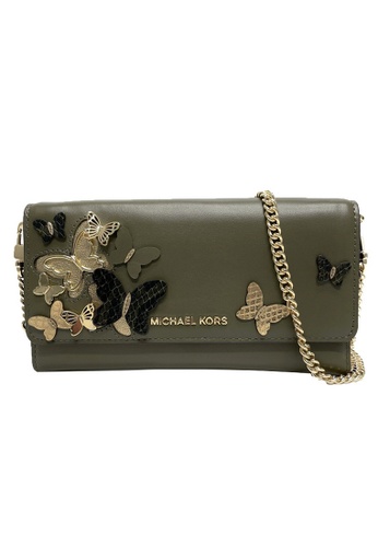 Michael Kors Michael Kors Butterfly Chain Wallet in Olive Green | ZALORA  Malaysia