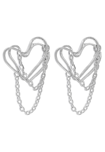 Sunnydaysweety white Heart-Shaped Chain Earrings A21032414W B1253ACBA71A83GS_1