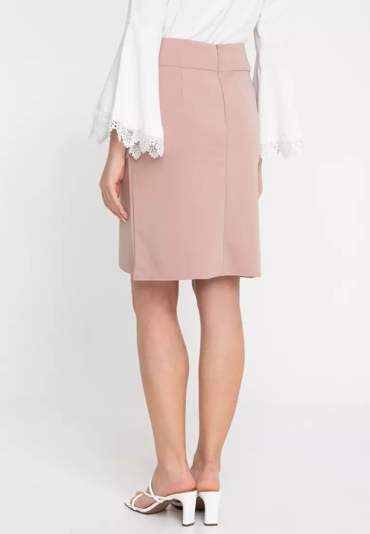 Tonya Pencil Skirt With Overlap