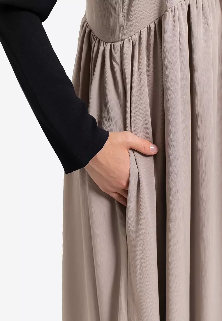 Talia Overall Dress Taupe