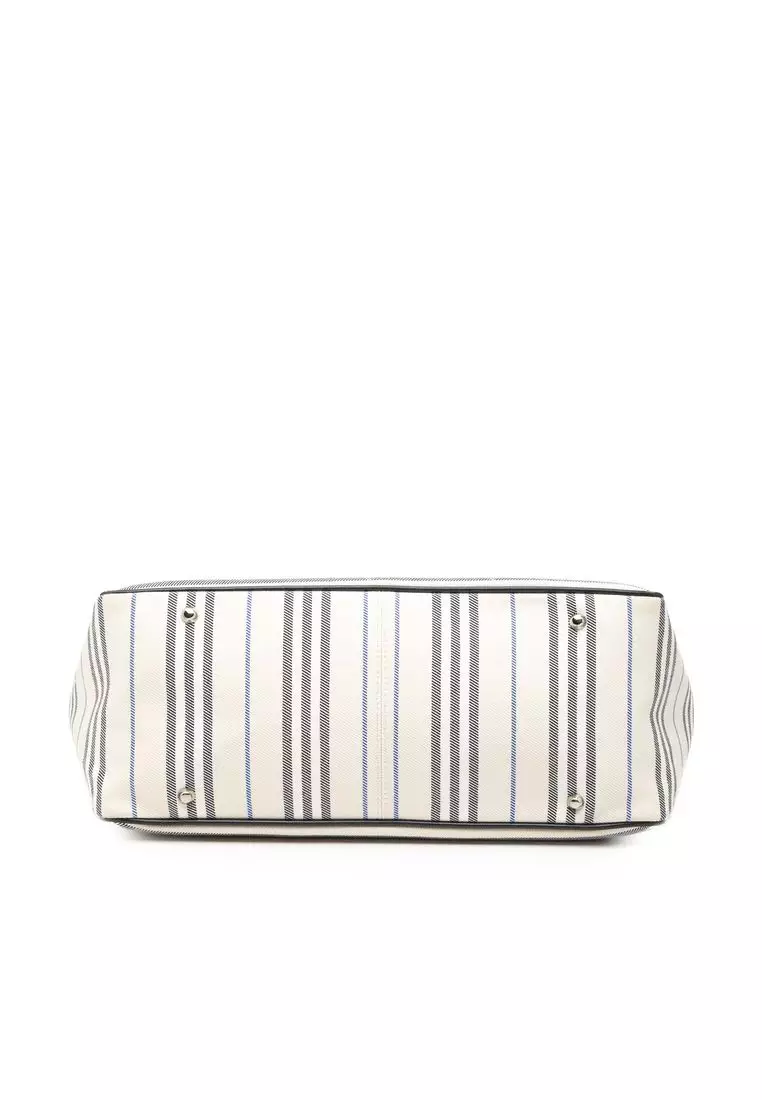 Pre-Loved Burberry Striped Canvas Handbag