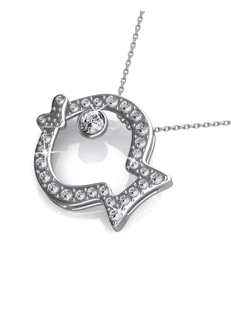 Pufferfish Pendant WG - Kalung Crystal Swarovki by Her Jewellery