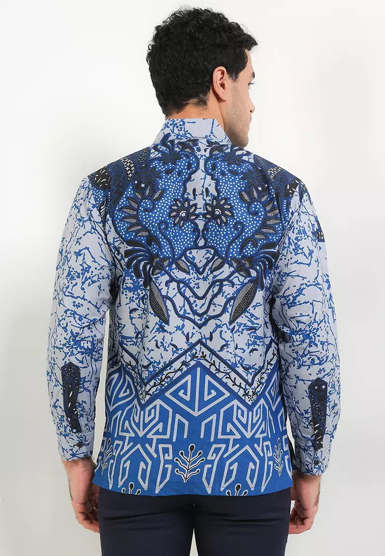 Dasi Kemeja Batik Exclusive Premium Pria Casual Modern Lengan Panjang