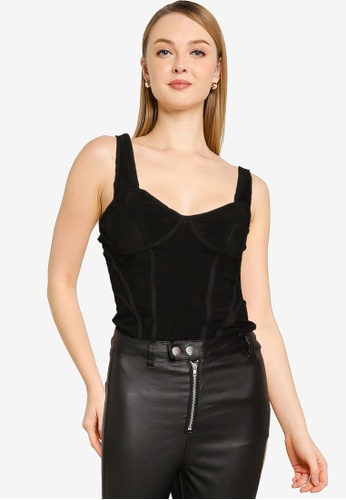 MISSGUIDED black Mesh Cupped Bodysuit 617DEAA59774A6GS_1