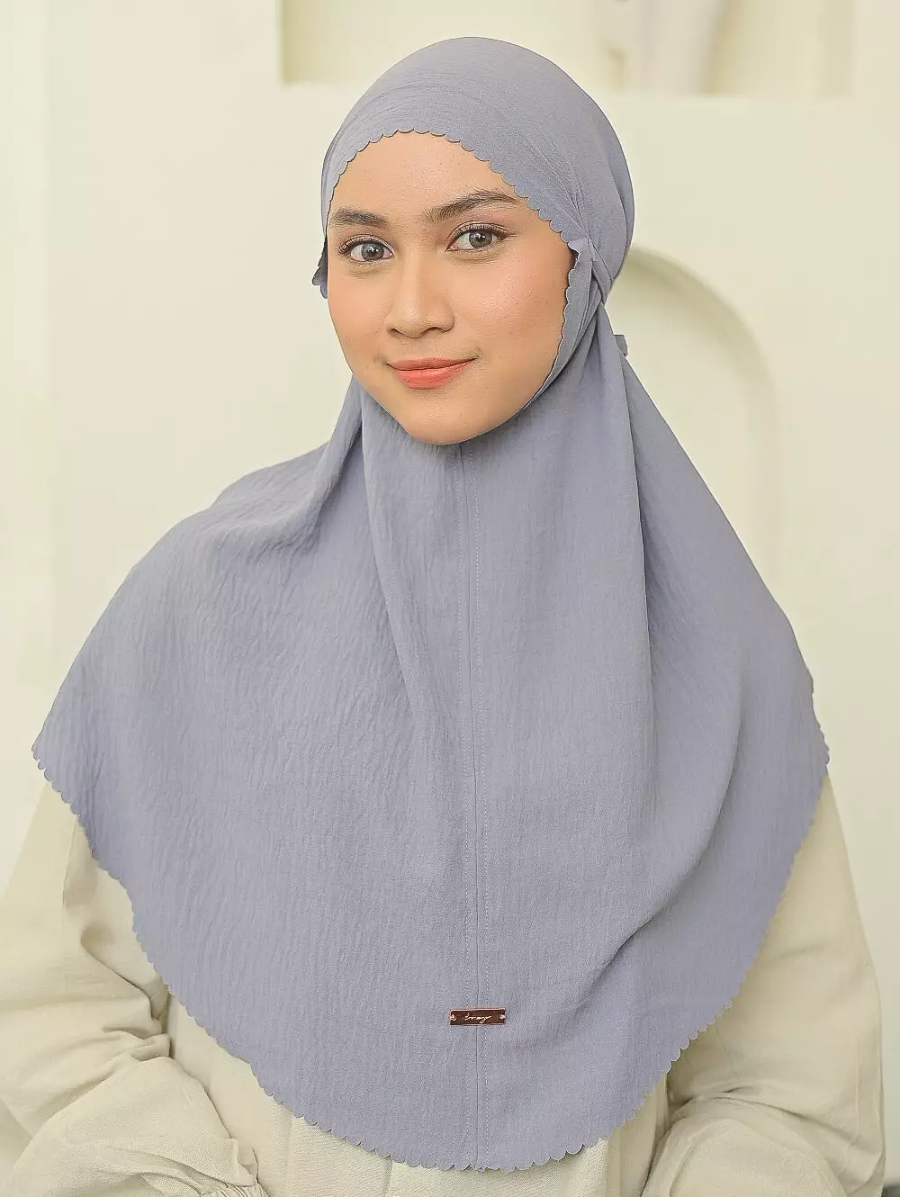 Biyya Instan Lasercut (Bergo Crinkle) Dove Grey