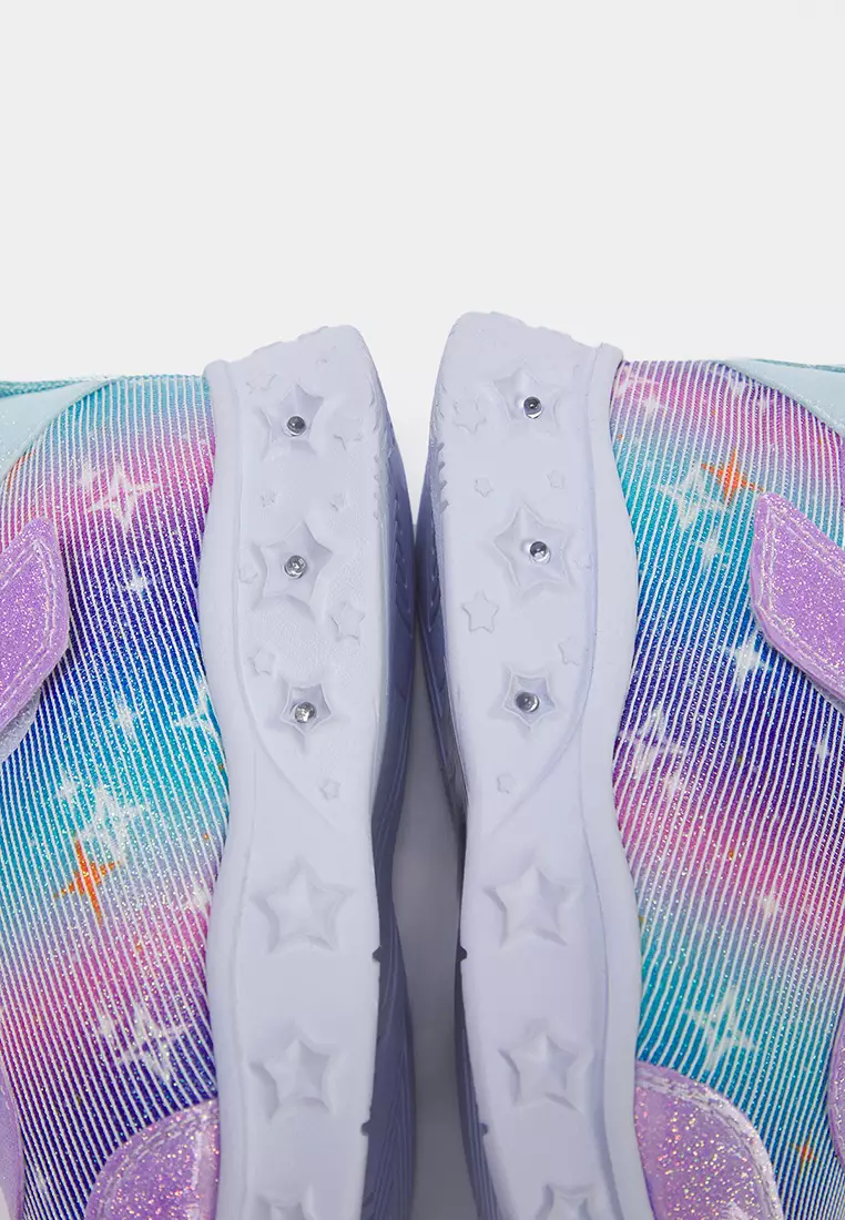 Lilac Silvery Lighted Big/Small Girls' Kids Sneakers Takss25Sn00028