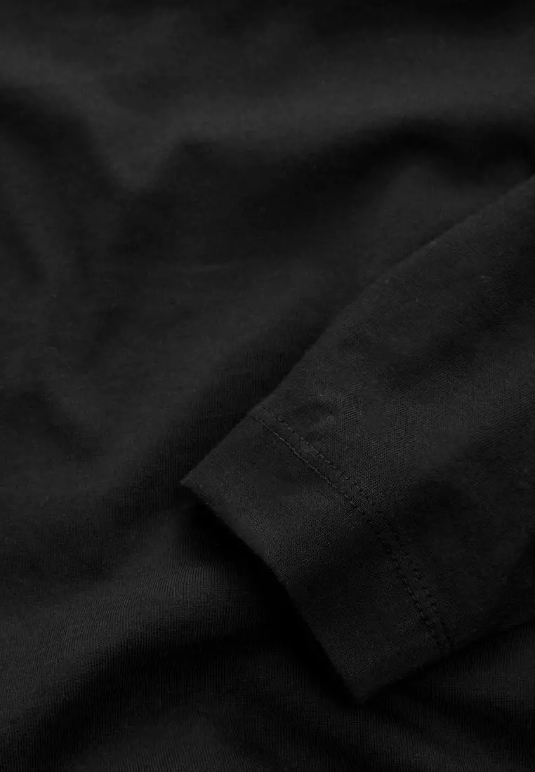Black 100% Cotton Long Sleeve T-Shirt