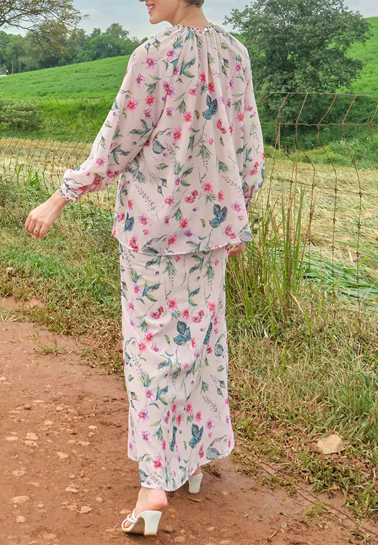 Rusila Blouse & Skirt - Blush Dahlia