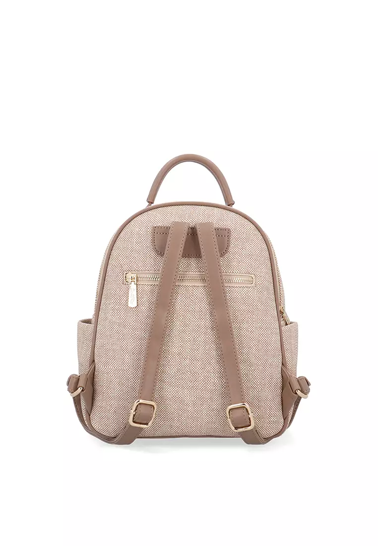 Buy Carlo Rino CR Dune Pocketed Backpack - Medium Beige Online | ZALORA ...