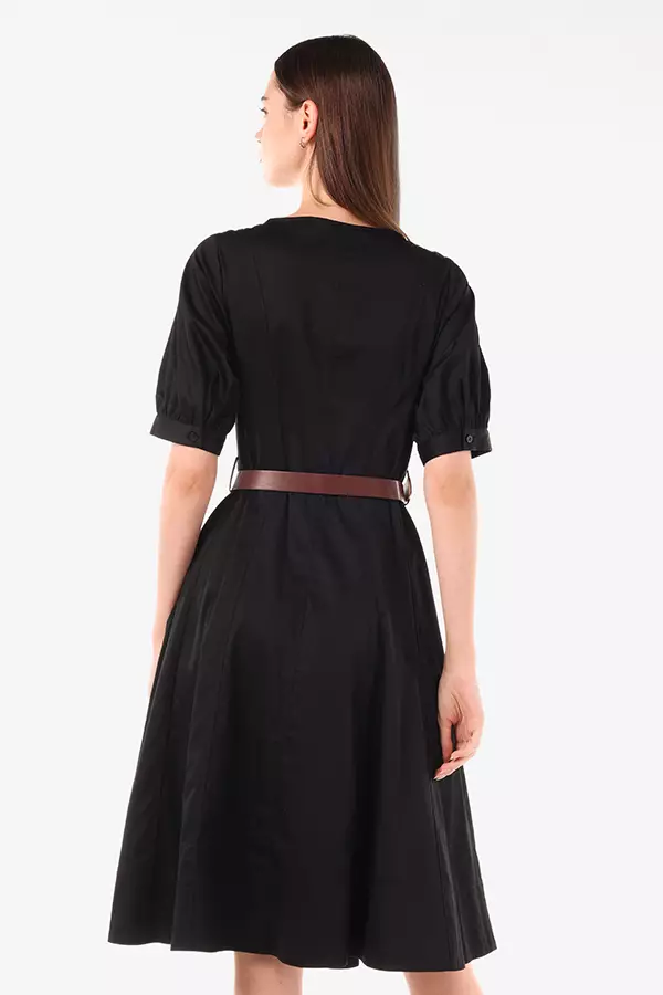 Minimal Agnez Dress Black Warna Black
