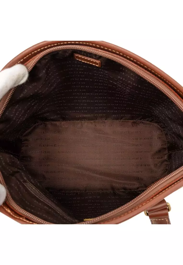 Pre-Loved Burberry Haymarket Check Coated Canvas Shoulder Bag