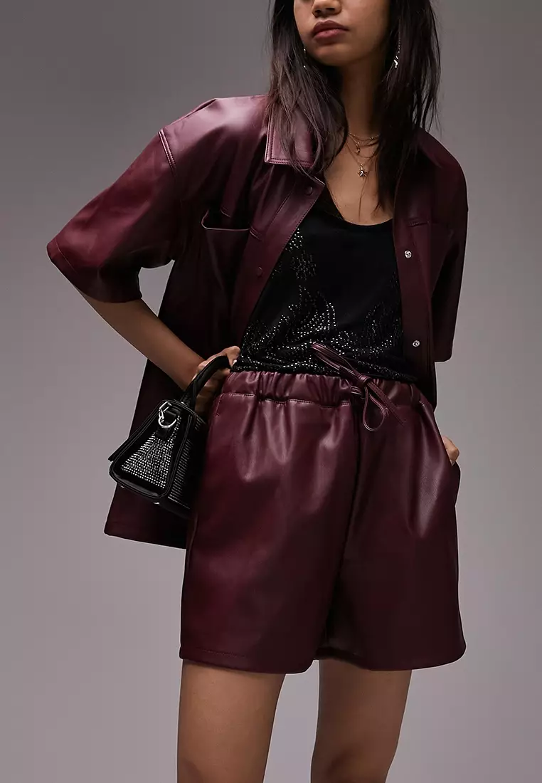 Topshop new arrivals leather shorts