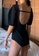 ZITIQUE black Women's Short Sleeve Backless Solid Color One-piece Swimsuit - Black 02DF0US22B2244GS_4