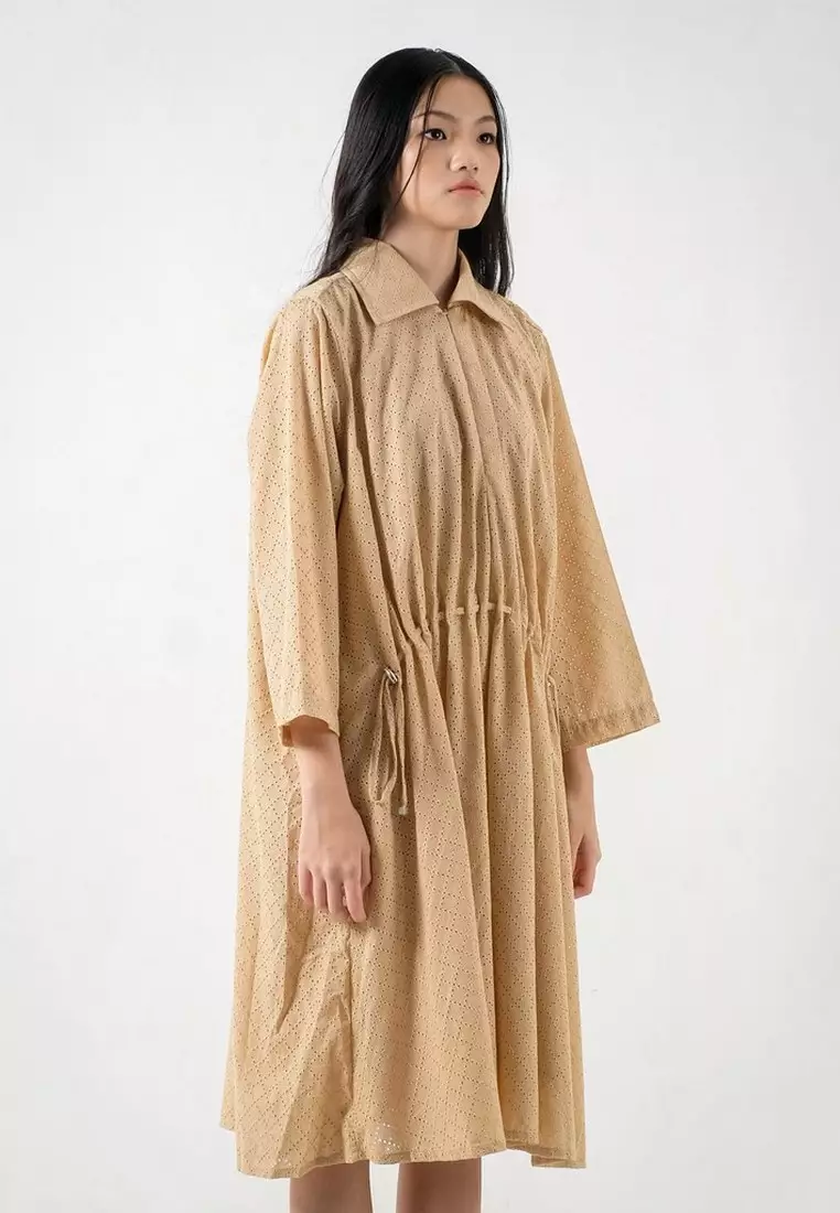 3Second x Danjyo Hiyoji Women's Shirt Maxi Dress Cream 090423