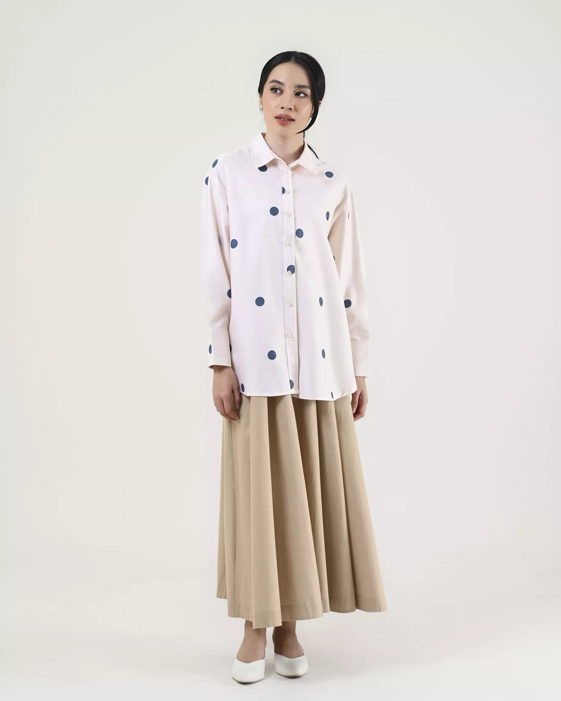 Geulis.id PIPER SHIRT - Polkadotcream