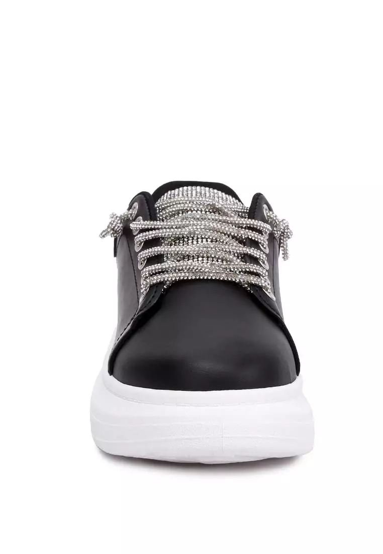 Buy London Rag Black Rhinestone Laced Sneakers 2026 Online | ZALORA