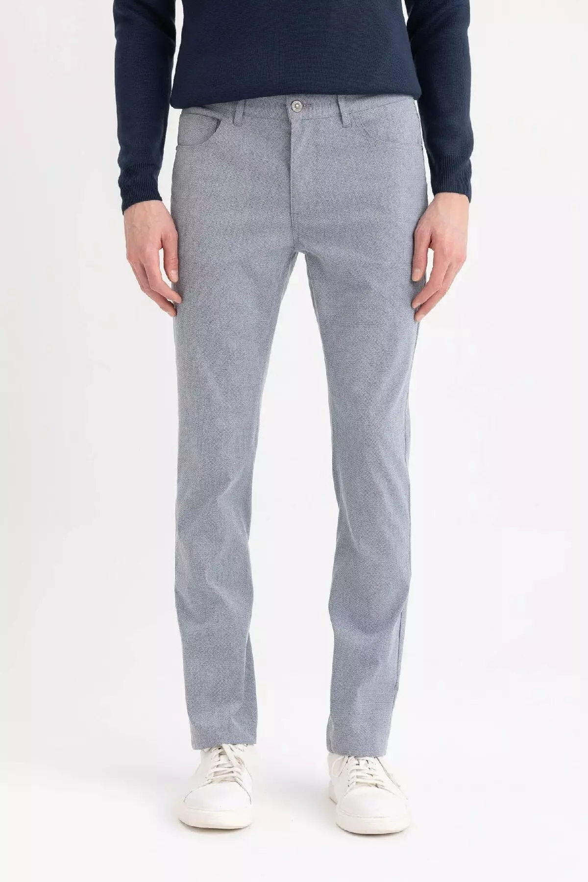 夏季卡其斜紋布長褲 修身剪裁 口袋 窄腳褲 T1055Az24Sp