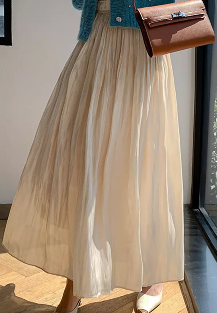 超仙氣質高腰百褶半身裙 A21090607KI