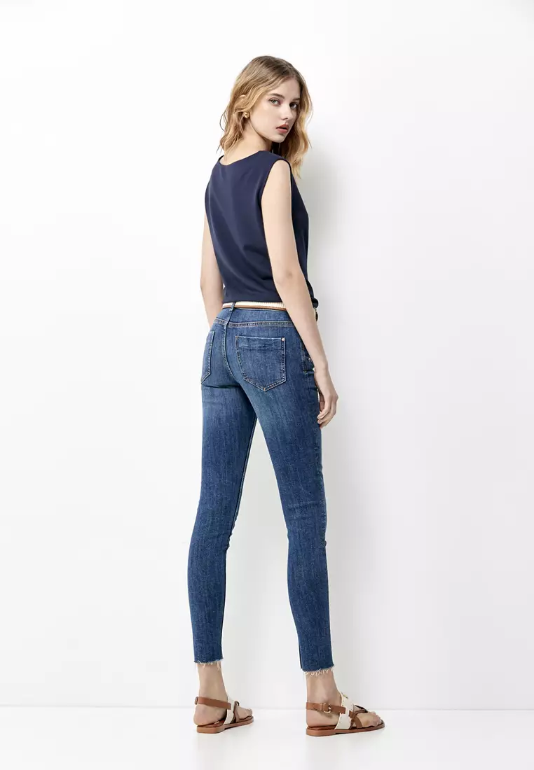 Navy Vest With Front Contrast Detail