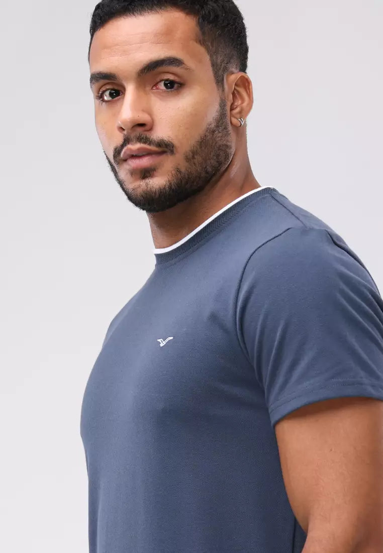 Round Neck Pique Short Sleeves