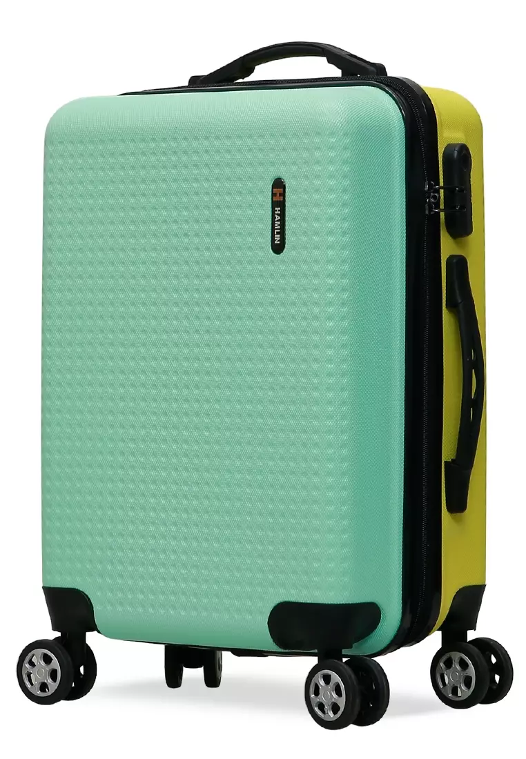 Carlton Koper Hardcase Unisex Size 20 Inch Dual Tone Color Large Compartment Suitcase Code Lock System Material ABS+PVC Coated ORIGINAL - Mint Yellow