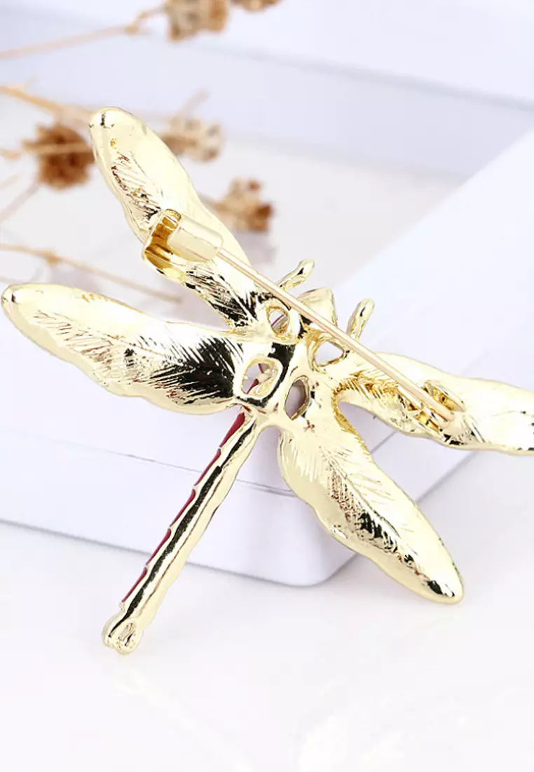Gold dragonfly clearance brooch