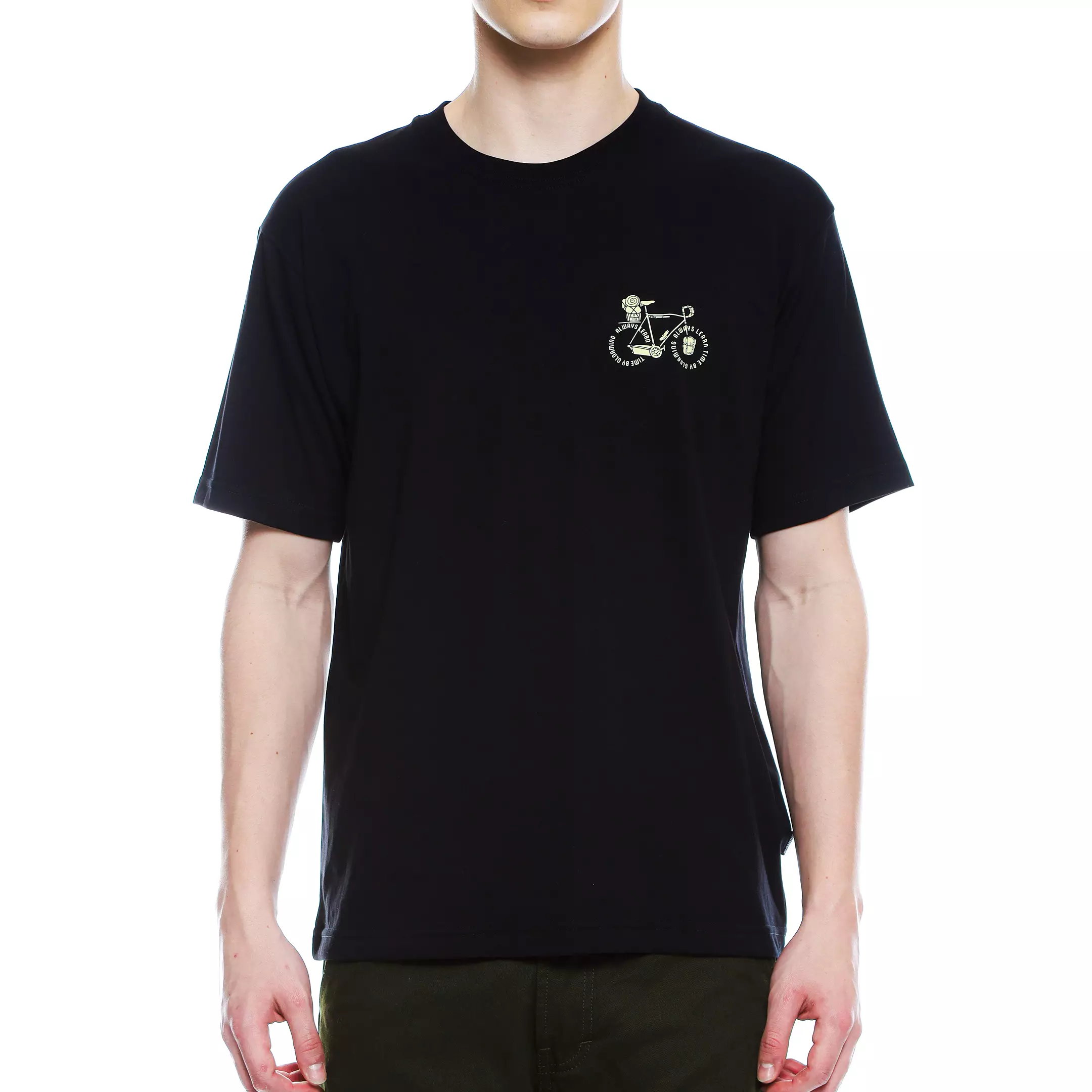 Tshirt Always Learn Bicycle Hitam