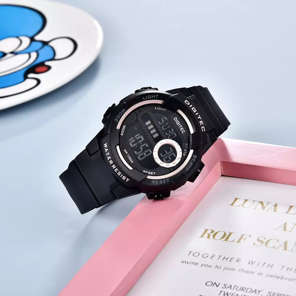 DIGITEC Jam Tangan Digital Unisex BDG-7120T Water Resist - BK4B Black