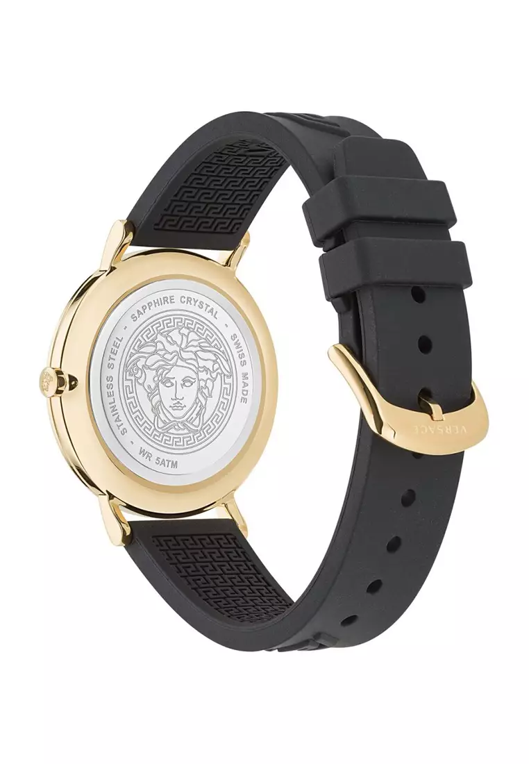 Versace V-Eternal Black Rubber Analog Quartz Watch For Men VVEKA00422