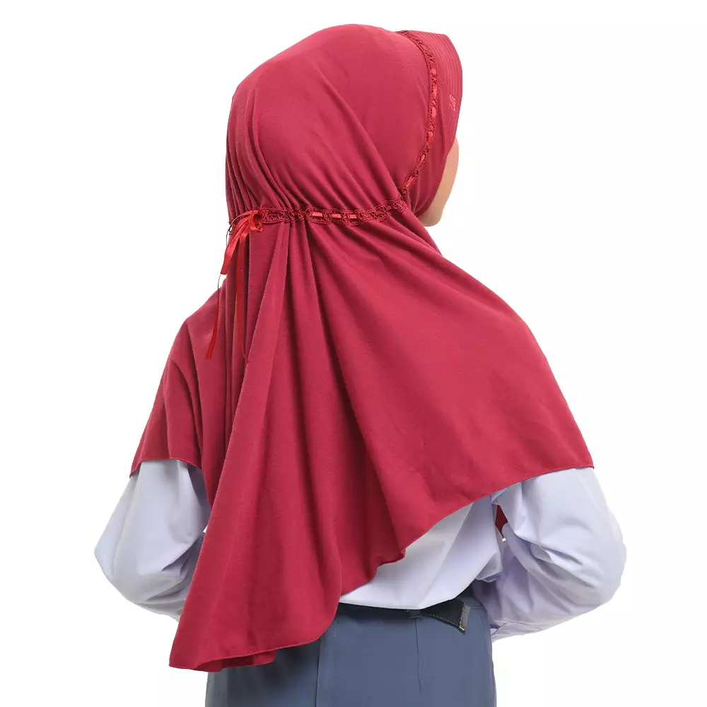 Rabbani - Kerudung Sekolah Instan Hemy - Red XS (New)