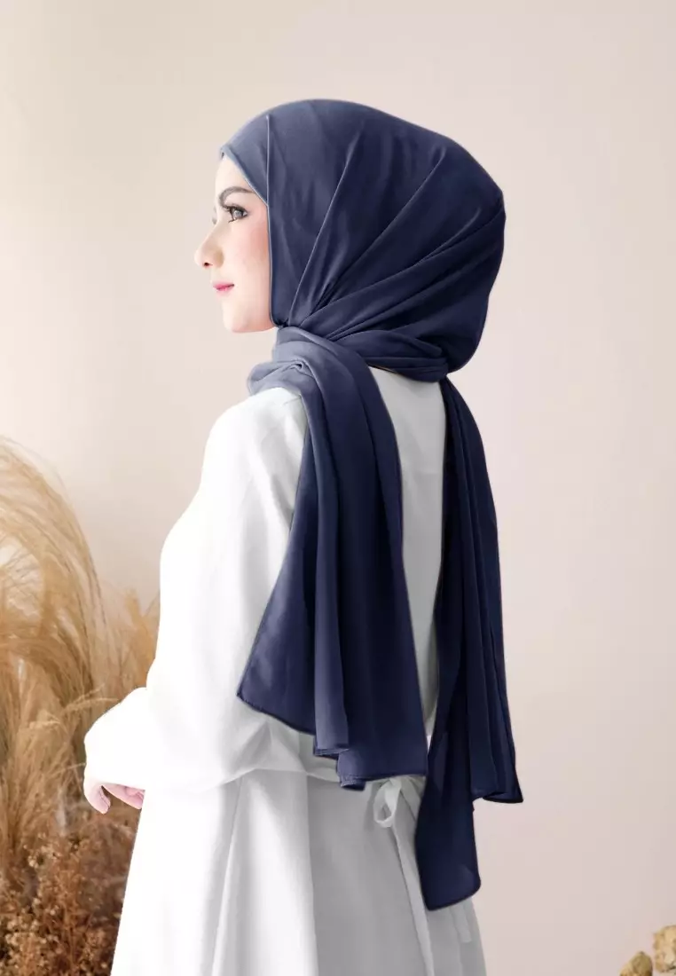 Pashmina Inner Instan 2in1 Ceruty Baby Doll - Dark Navy